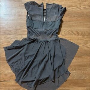 Balera Gray Ruffled Pleated Cocktail Dress